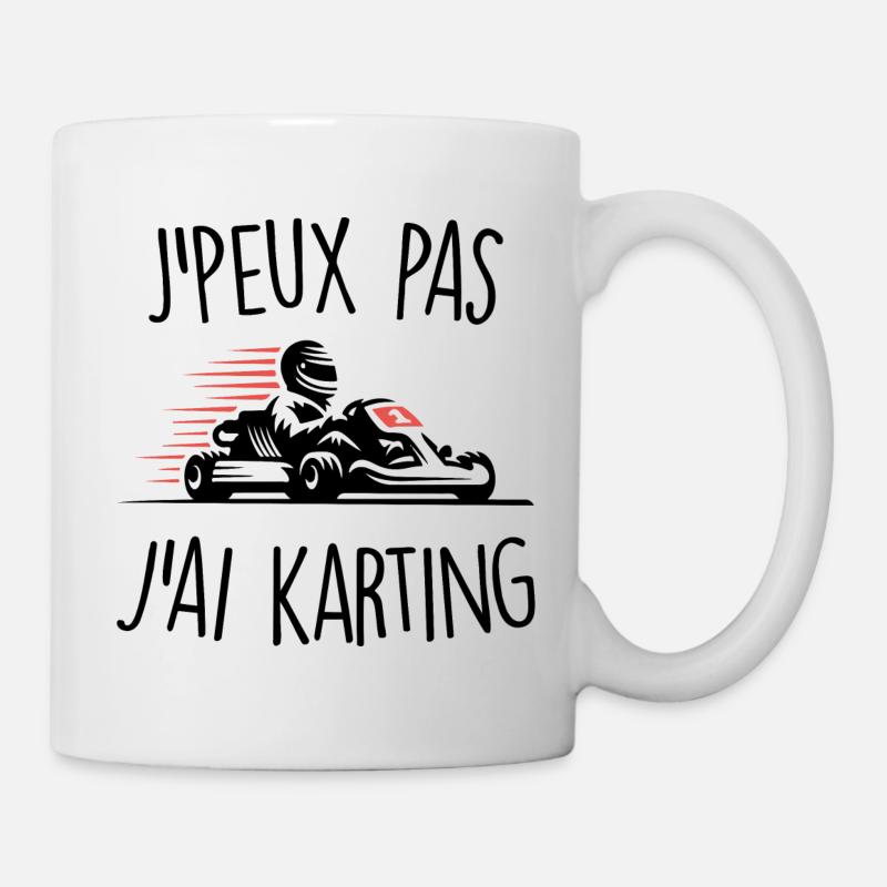 J'peux pas j'ai karting - Mug blanc - blanc