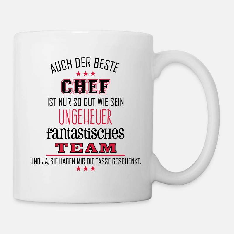 Bester Chef fantastisches Team Tasse - Tasse - Weiß