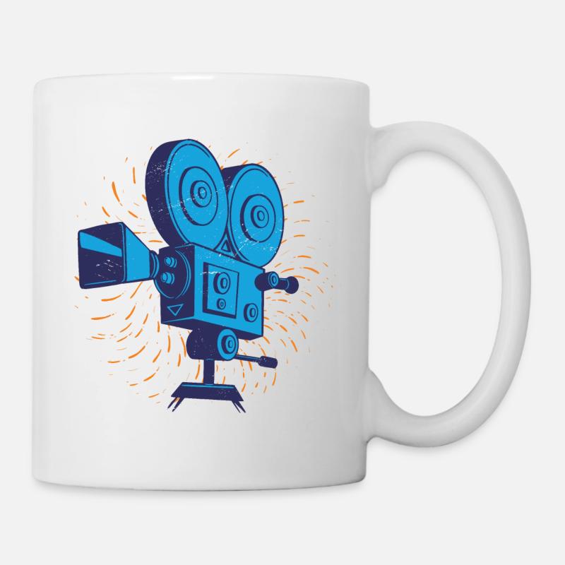 Caméra rétro de cinéma - Mug blanc - blanc