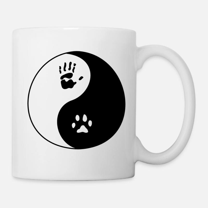 Hund Mensch Abdruck - Tasse - Weiß