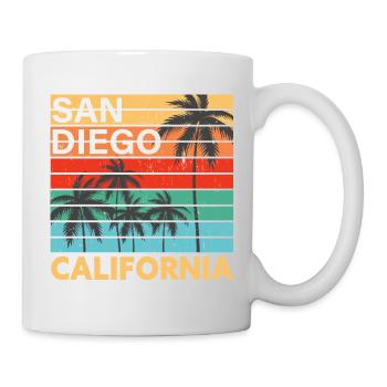 San Diego California Colorful Vintage - Tasse - Weiß - Rechts
