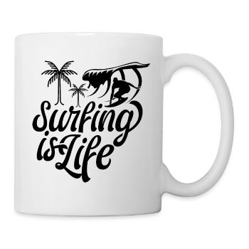 Surfen ist Leben Surfer Surf Surferin Surfing - Tasse - Weiß - Rechts