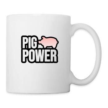 Pig Power - Schwein - Tasse - Weiß - Rechts