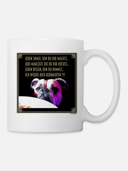 Bulldog Snack - Tasse - Weiß