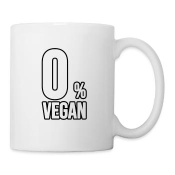 0% Vegan - Tasse - Weiß - Rechts