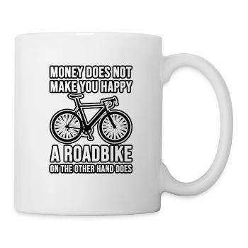 Money does not make you happy. But a roadbike ! - Mug blanc - blanc - Droite