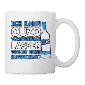 Ich kann Ouzo verschwinden lassen Griechenland Alk - Tasse - Weiß - Rechts