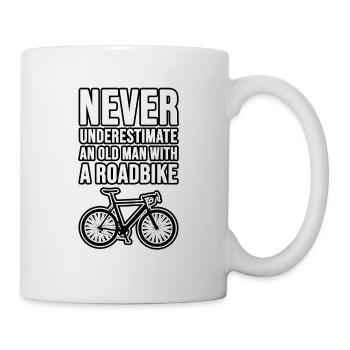 Never underestimate an old man with a Roadbike! - Mug - white - Right