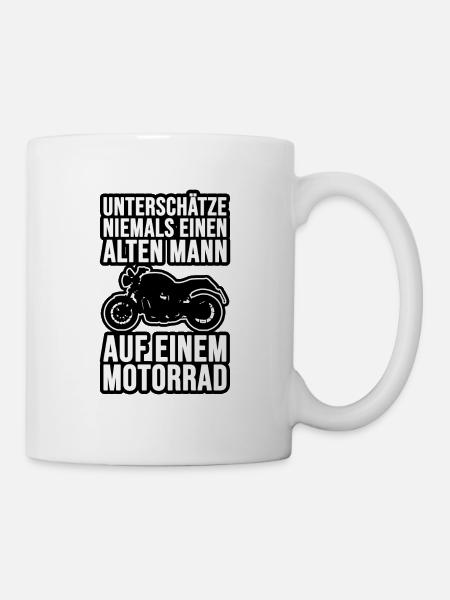 Never underestimate an old man with a motorcycle - Mug - white
