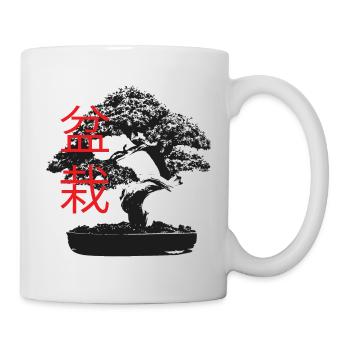 Kleiner Bonsai Schwarz Weiß - Tasse - Weiß - Rechts