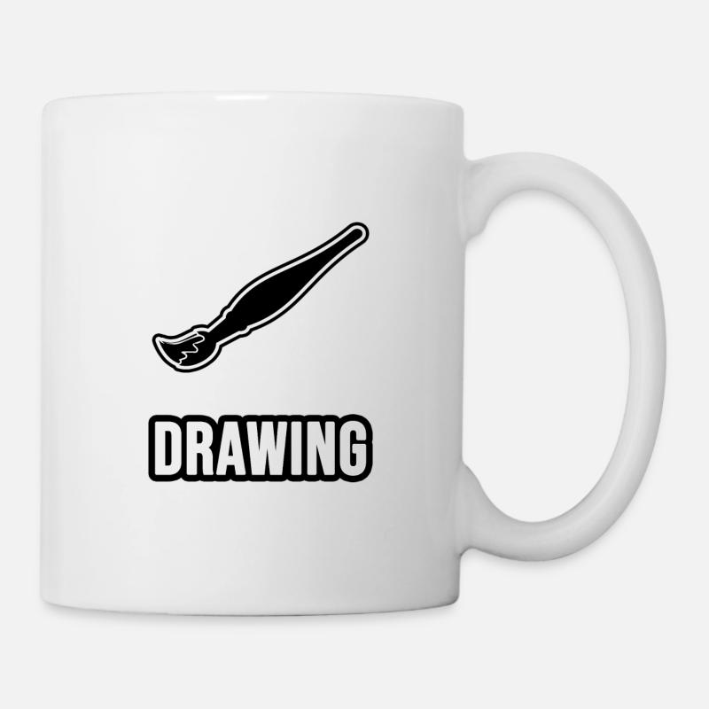 Drawing - Pinceau - Mug blanc - blanc