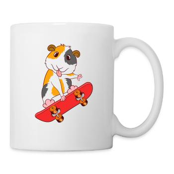 Skateboard Guinée Cochon Skate Sur T-shirt Design - Mug blanc - blanc - Droite