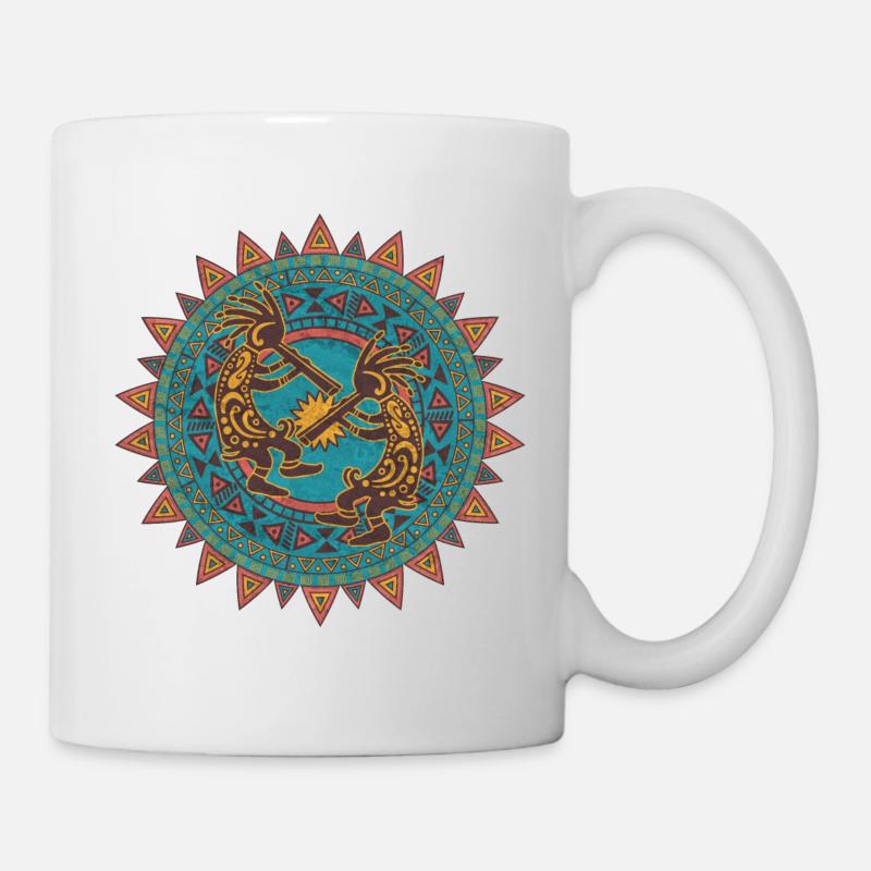 Kokopelli Duo - Sun Ornaments 1 - Mug blanc - blanc