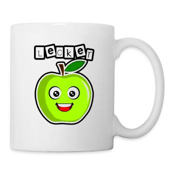 Lecker grüner Apfel - Tasse - Weiß - Rechts