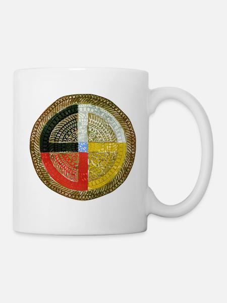Native American Culture - Medicine Wheel Mandala 3 - Tasse - Weiß