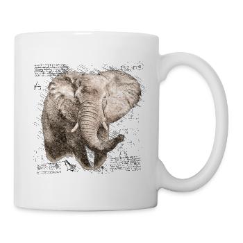 Éléphant éléphant tête d’éléphant Afrique Animal Vintage Safari - Mug blanc - blanc - Droite