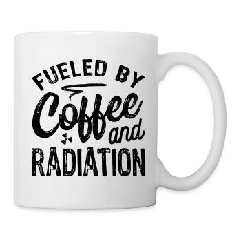 Alimenté par le café et les radiations - Mug blanc - blanc - Droite