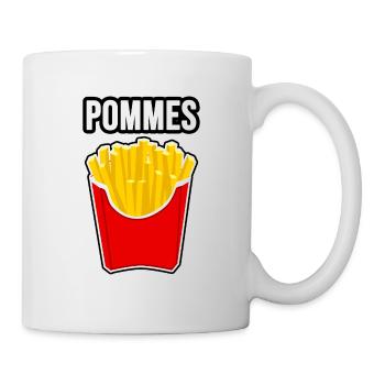Pommes - Tasse - Weiß - Rechts