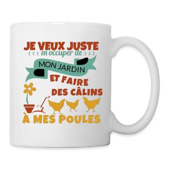 Mon Jardin et mes poules Cadeau - Mug blanc - blanc - Droite