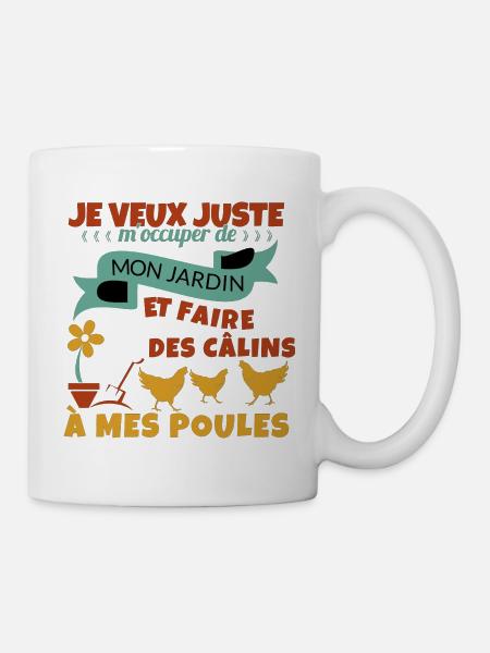 Mon Jardin et mes poules Cadeau - Mug blanc - blanc