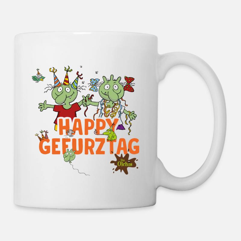 Die Olchis Classic Happy Gefurztag Geburtstag - Tasse - Weiß