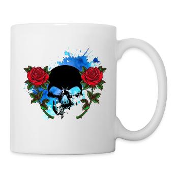 Skull Skull Skull Roses Flowers Splash - Mug - white - Right