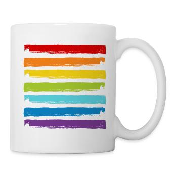 Rainbow LGBT LGBTQ CSD Symbole Modèle Gay Pride - Mug blanc - blanc - Droite