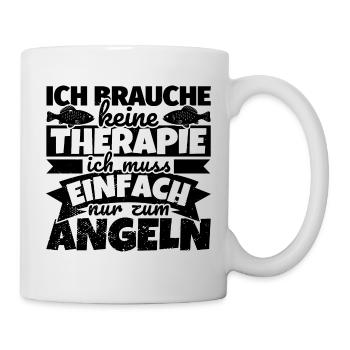 Angeln lustiger Spruch Angler Fischen - Tasse - Weiß - Rechts