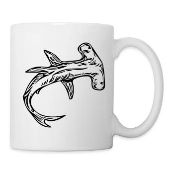 Vintage Retro Hammerhai Vector - Mug blanc - blanc - Droite