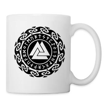 Viking Rune Valknut Wotansknoten - Mug - white - Right