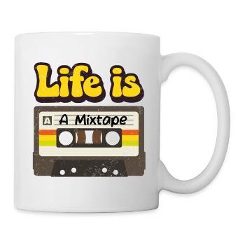 Cool OldSchool Retro Music Shirts - Mug blanc - blanc - Droite