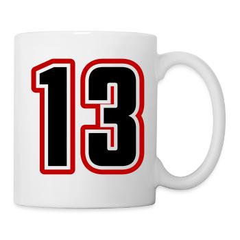 13 symbole de nombre - Mug blanc - blanc - Droite