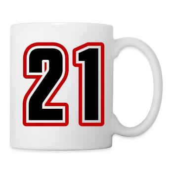 21 symbole de nombre - Mug blanc - blanc - Droite