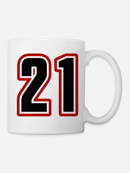 21 number symbol - Mug - white