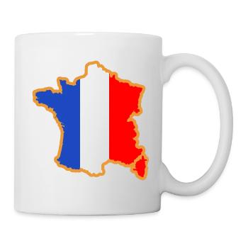 Karte von Frankreich flagge blau weiß rot - Tasse - Weiß - Rechts