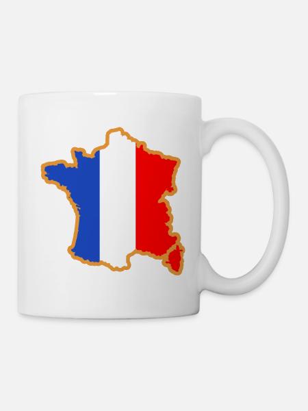 carte de la France drapeau bleu blanc rouge - Mug blanc - blanc