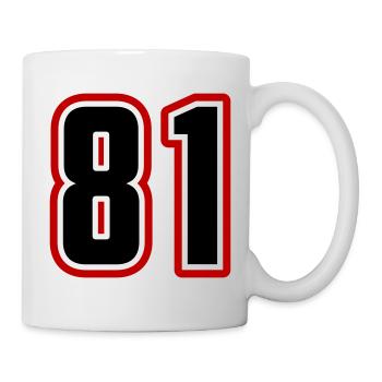 81 Zahl Symbol - Tasse - Weiß - Rechts