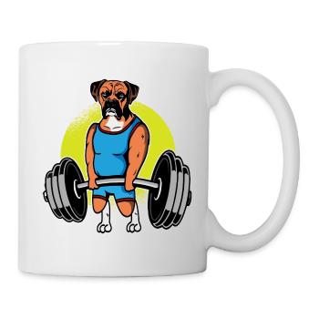 Boxer Weightlifting I Funny Deadlift Fitness I Gym - Mug - white - Right
