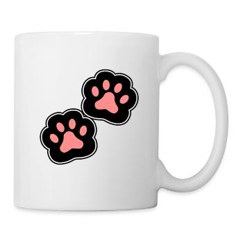 Pfoten Katze Hund - Tasse - Weiß - Rechts