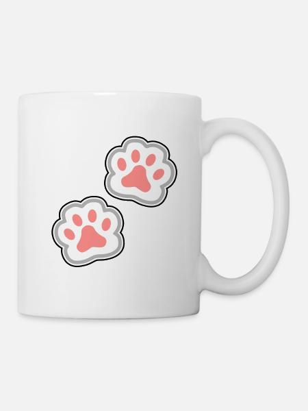 Pfoten Katze Hund - Tasse - Weiß