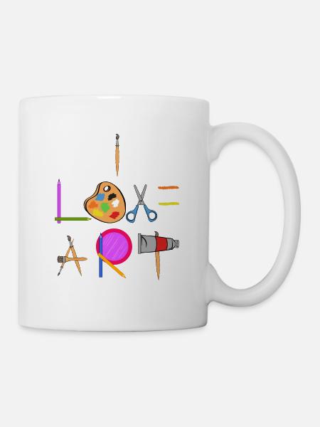 Artist Shirt For Painters "I Love Art" Tools - Mug - white