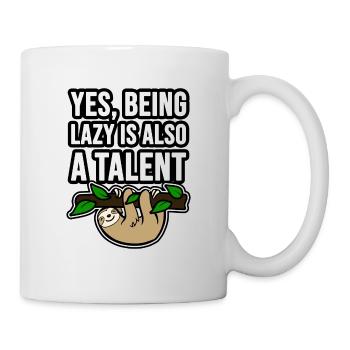 Talent? Paresseux comme un paresseux - Mug blanc - blanc - Droite