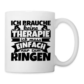 Ringen Geschenke Ringer Sport lustig - Tasse - Weiß - Rechts