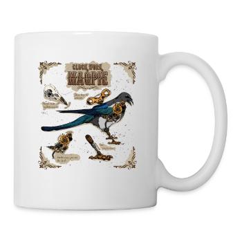 Steampunk Uhrwerk Magpie - Tasse - Weiß - Rechts