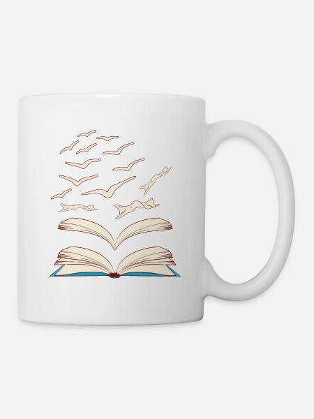 Bird Library Books Flying For Amazing People - Mug blanc - blanc