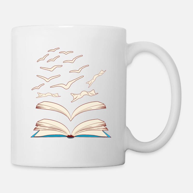 Bird Library Books Flying For Amazing People - Mug blanc - blanc