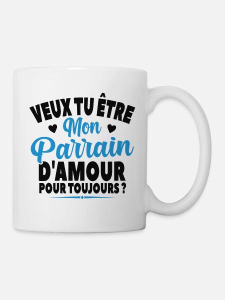 Veux Tu Être Mon Parrain D'amour Annonce Grossesse - Mug blanc - blanc