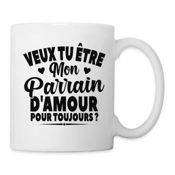Veux Tu Être Mon Parrain D'amour Annonce Grossesse - Mug blanc - blanc - Droite