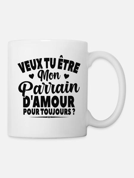 Veux Tu Être Mon Parrain D'amour Annonce Grossesse - Mug blanc - blanc