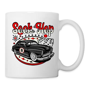 50er Jahre Sock Hop Party Vintage Rockabilly - Tasse - Weiß - Rechts